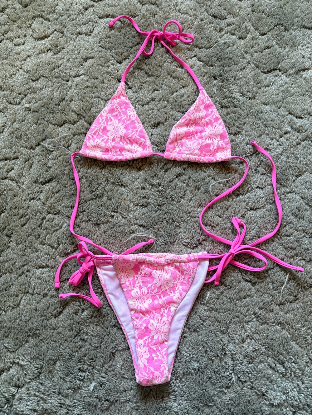 2/$14 🩷 hot pink lace bikini